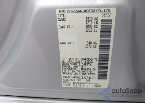 2013 Nissan Altima 2.5 Sv from USA, damaged, VIN 1N4AL3AP6DC137673